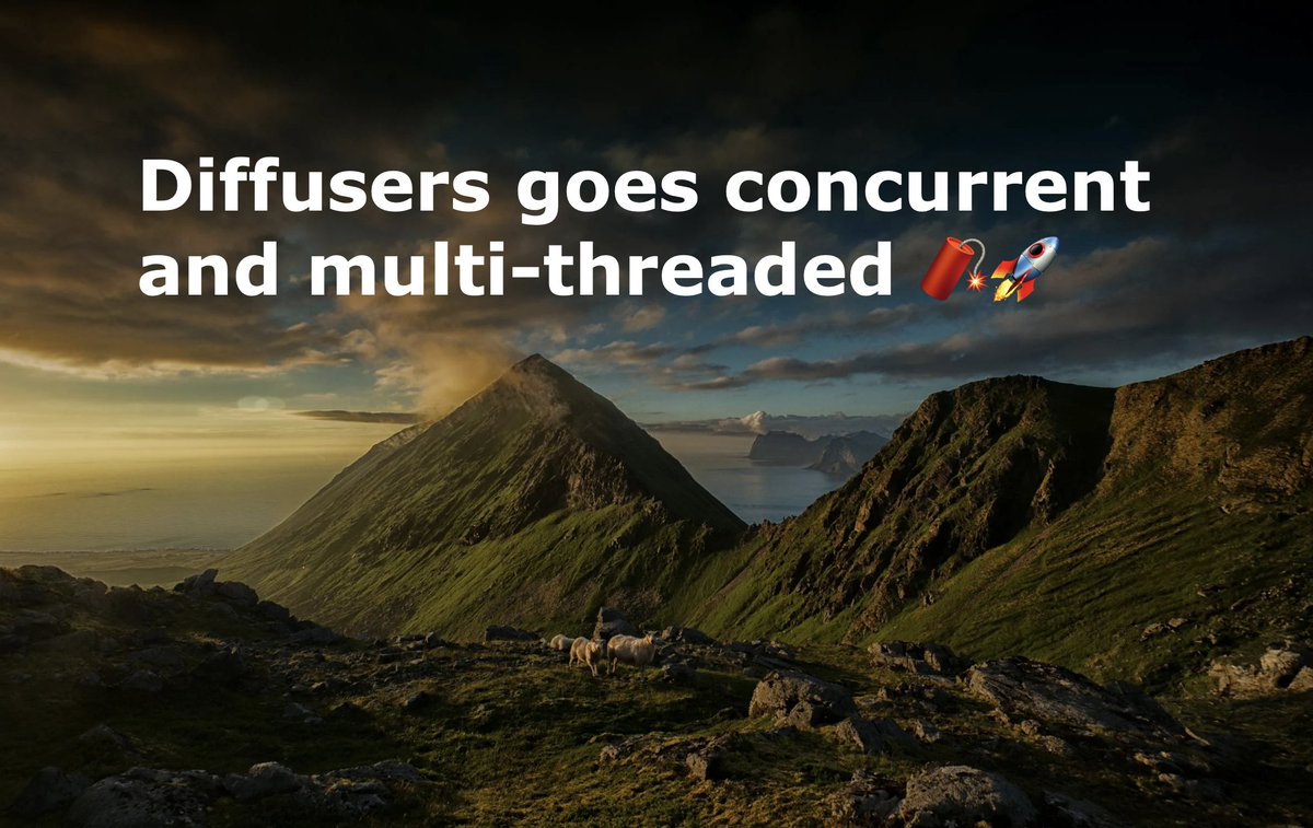 You wanted to use Diffusers to handle concurrent and multithreaded requests to generate images that may be requested by multiple users at the same time?  

Well, here's an example with Stable Diffusion 3:
github.com/huggingface/di…