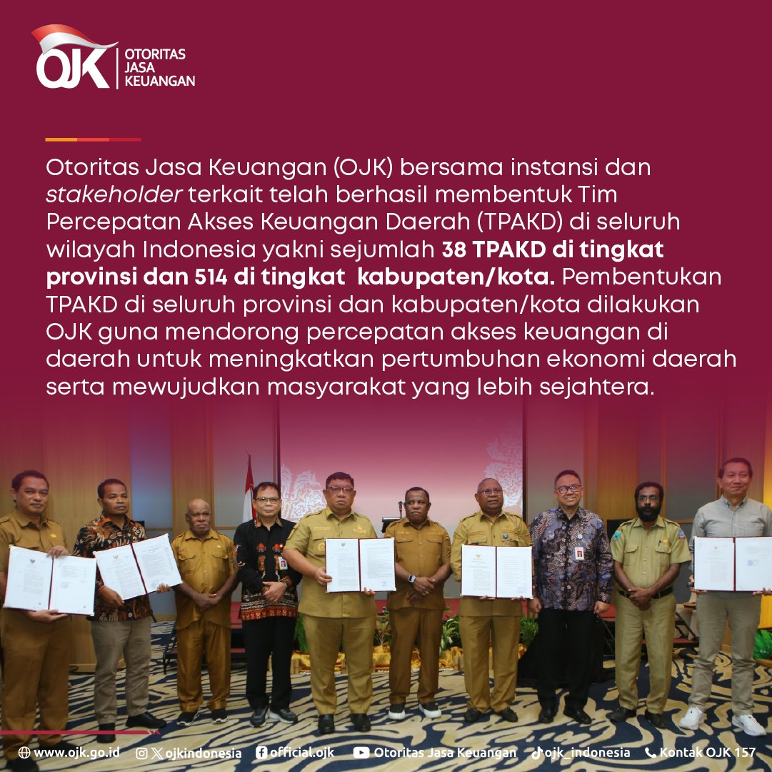 ojkindonesia's tweet photo. Apa saja program TPAKD? Simak di postingan ini ππ»
#OJKIndonesia #Keuangan #TPAKD #AksesKeuangan #Proaktif #Kolaboratif https://t.co/U5ylzLmZyI
