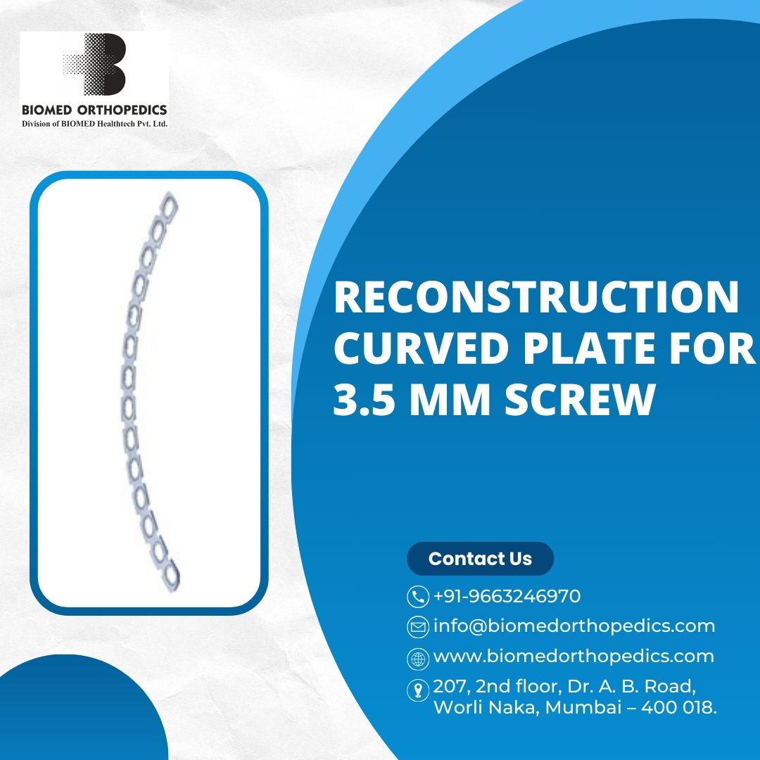 BiomedOrtho01's tweet image. The Reconstruction Curved Plate, designed for 3.5 mm screws, is made from high-quality titanium for durability and precision. 

Contact us for more details!

#OrthopedicImplants #ReconstructionPlate #BoneFixation