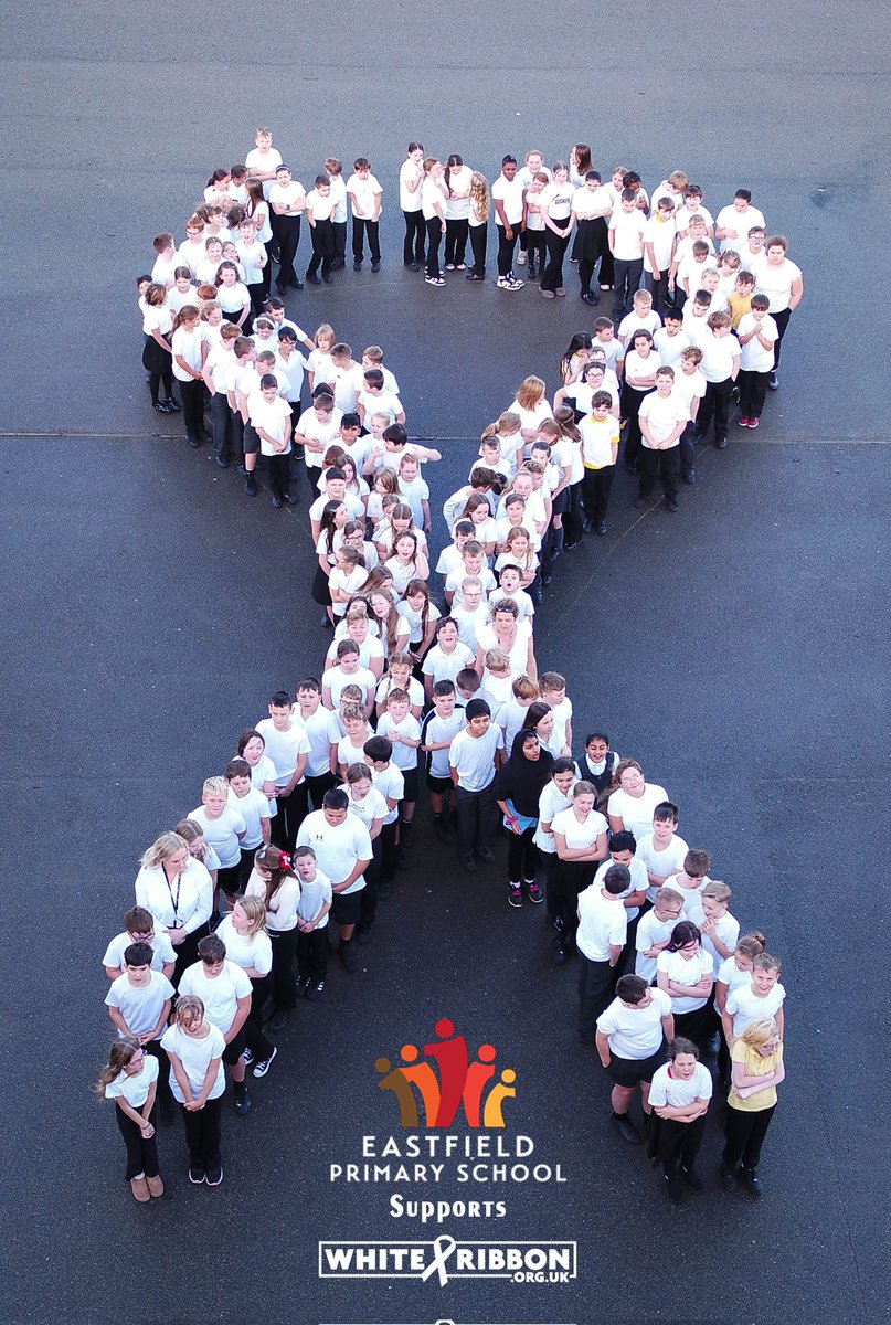 EastfieldPSHull's tweet photo. At Eastfield we support White Ribbon Day. Remember - hands are not for hurting! #epscharactervalues #WhiteRibbonDay Thanks to Ben Reed  https://t.co/f203s6ahno for the photography and videos. https://t.co/F6OwWHpBBc