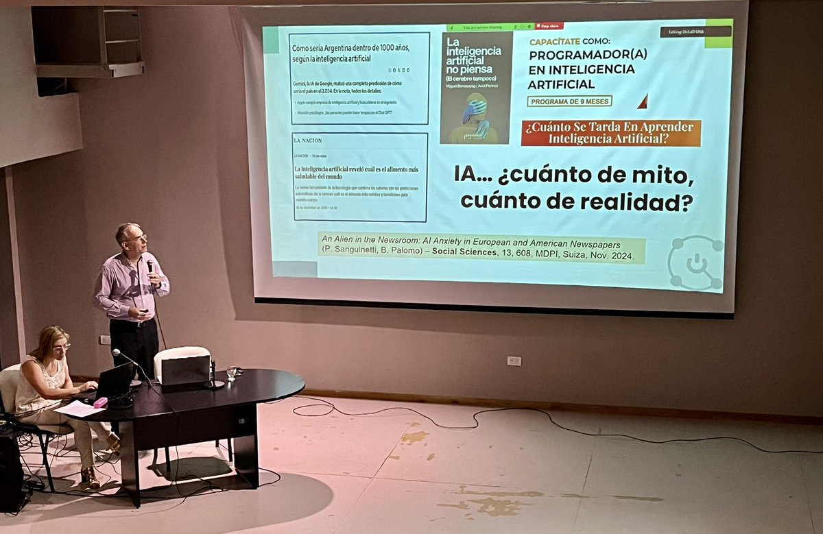El director del ICIC <a href="/carloschesnevar/">Carlos Chesñevar</a> se encuentra brindando una charla destinada a la comunidad universitaria de la <a href="/UNS_oficial/">Universidad Nacional del Sur</a>, titulada “Inteligencia Artificial en la Educación Superior: Desafíos y Posibilidades.”
