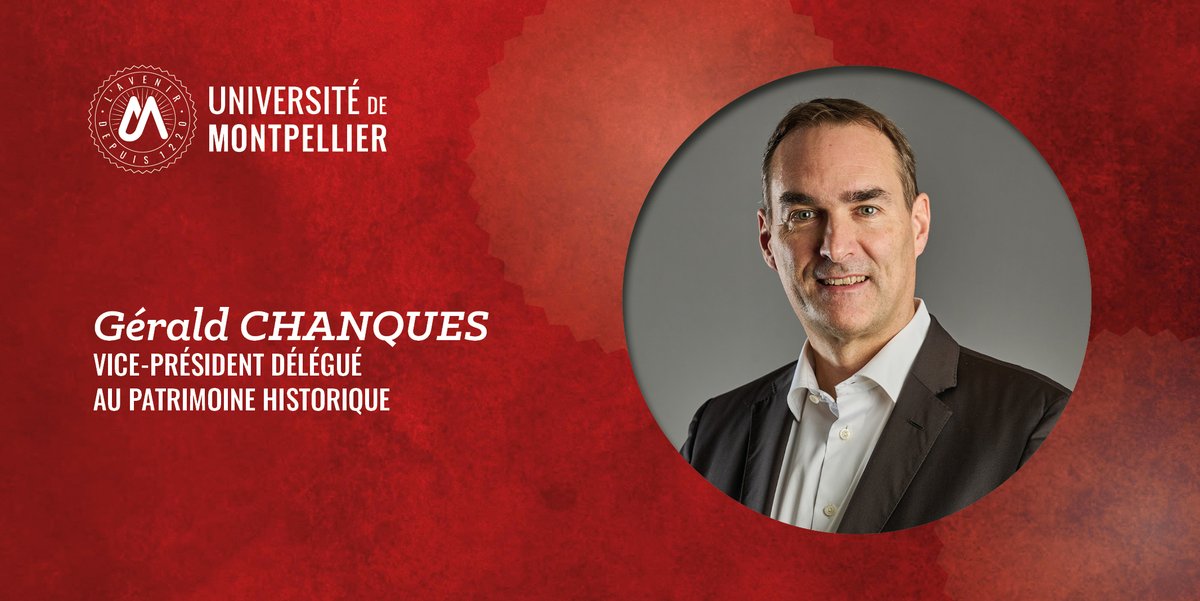 Bienvenue à <a href="/ChanquesG/">Chanques Gerald</a> qui rejoint l’équipe de direction de l'<a href="/umontpellier/">Université de Montpellier</a> en tant que Vice-président délégué au patrimoine historique. Il succède à Thierry Lavabre-Bertrand à qui je souhaite une très bonne retraite et que je remercie vivement pour tout le travail accompli !