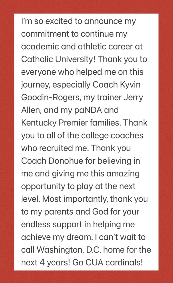 KY ➡️ Washington, D.C.
<a href="/NDA_athletics/">NDA Pandas Athletics</a> <a href="/KentuckyPremier/">Kentucky Premier EYBL</a> 
<a href="/CatholicU_WBB/">CatholicU_WBB</a>