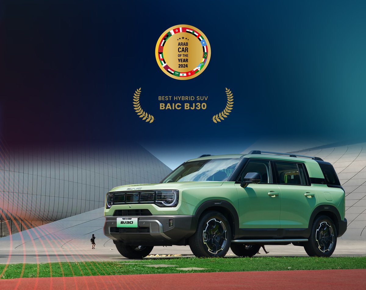 baicglobal's tweet photo. 🏆 Big wins for BAIC! 🌟
The BJ30 is crowned Best Hybrid SUV, and the BJ60 takes Best 7-Seater SUV at the Arab Car of the Year 2024! 🚗💚
Innovation, style, and performance—all in one. 🌍
@BaicQatar
#baic #baicenjoyride #baicqatar #BJ30 #BJ60 #ARABCOTY