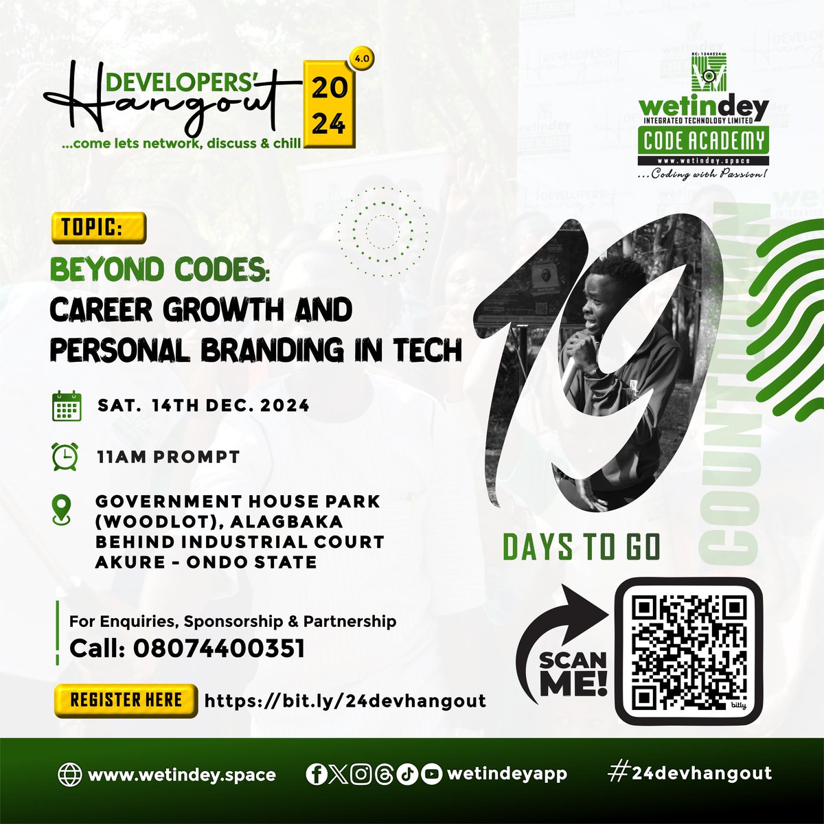 wetindeyapp's tweet image. Let the countdown begin 😋🤓

#24devhangout #devhangout