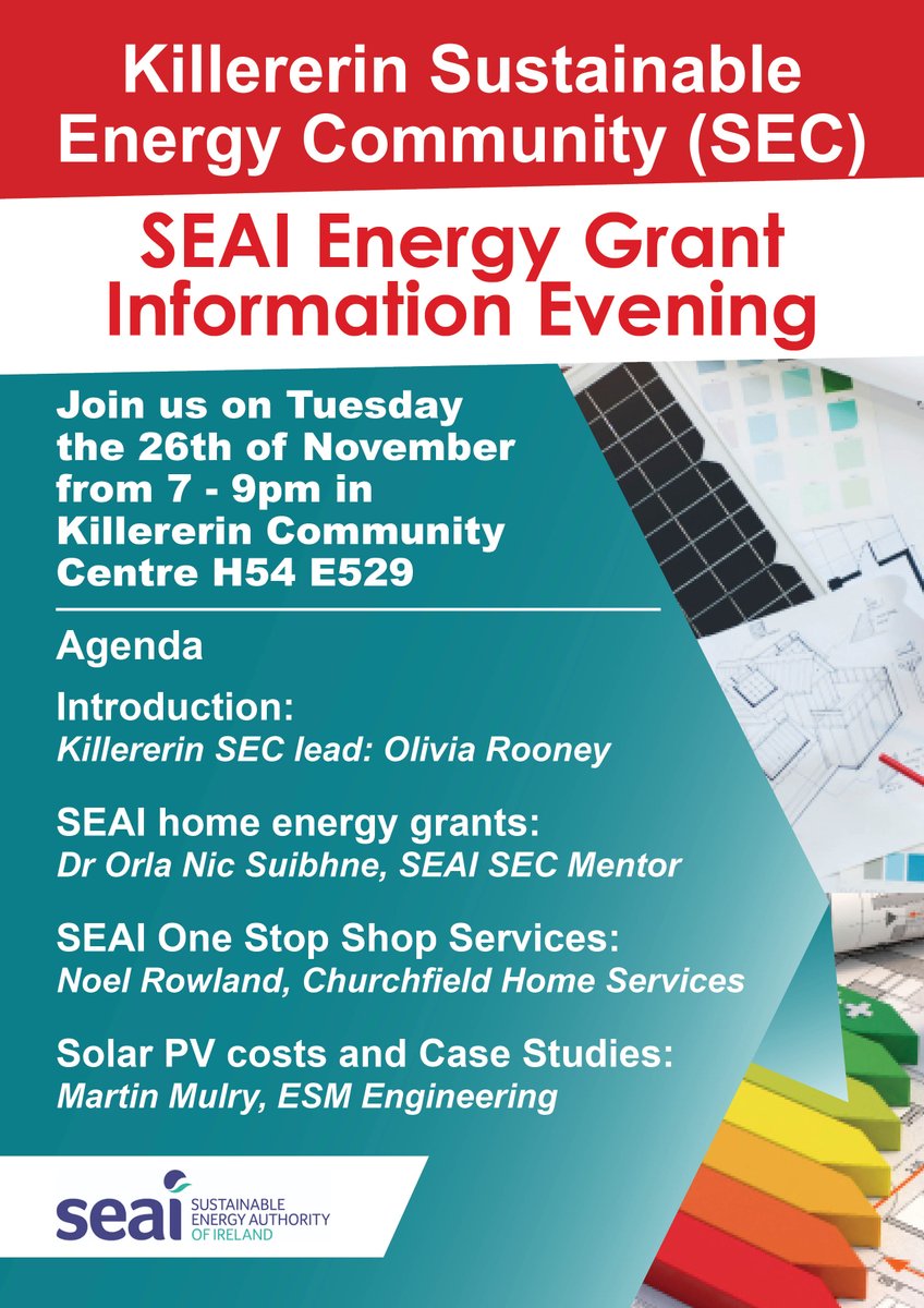 Great event happening tomorrow in Killererin, Co Galway. Join us if you can <a href="/SEAI_ie/">SEAI</a>