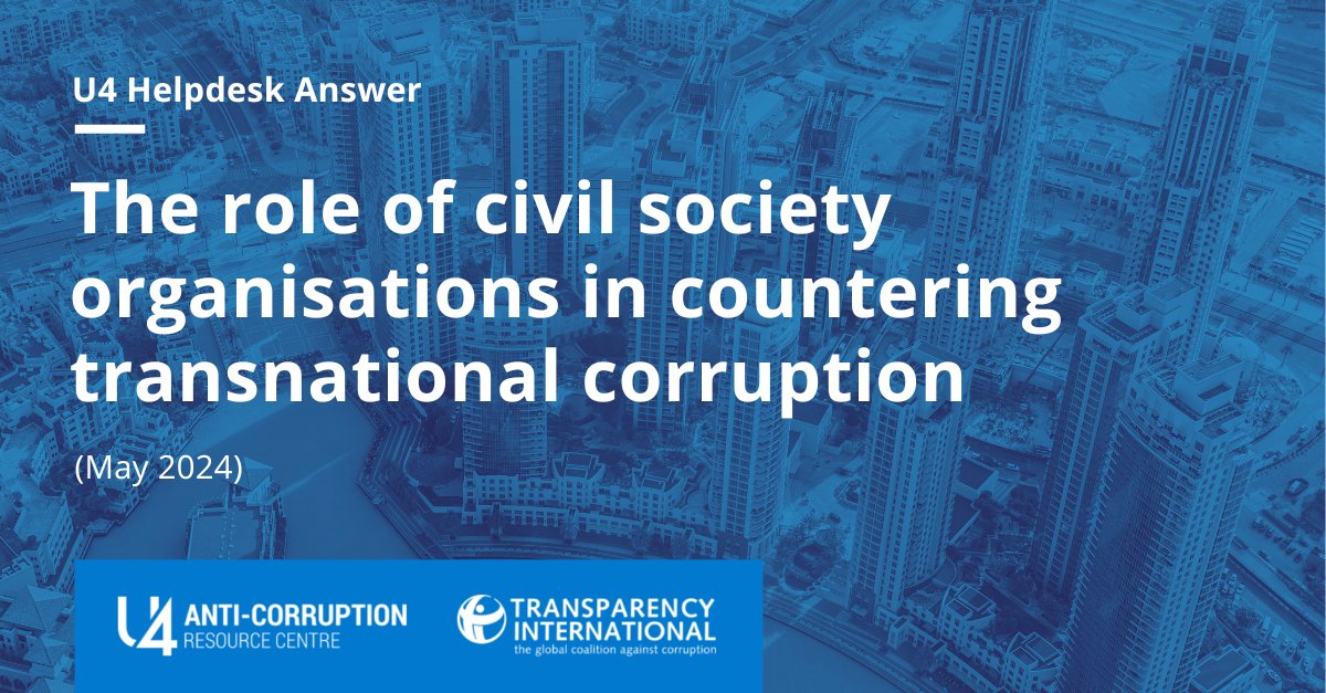 Press freedom, open data, and sustainable funding enable CSOs to uncover and combat transnational corruption and advocate for systemic change.
➡️ Learn more in our #HelpdeskAnswer with <a href="/U4_ACRC/">U4 Anti-Corruption Resource Centre</a>: anticorru.pt/376