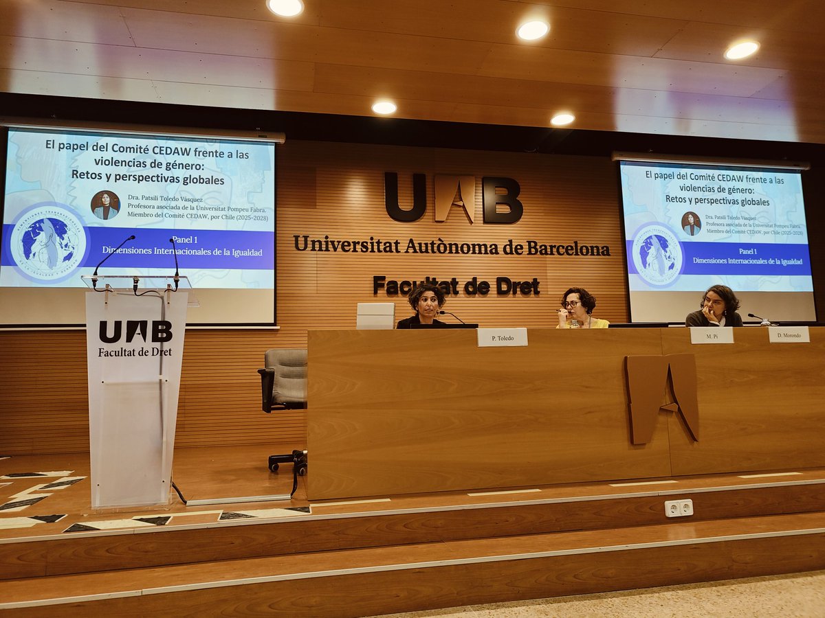 GLOBAL INTEL UAB (@globalinteluab) on Twitter photo Empieza la I Jornada Dimensiones Transnacionales de Igualdad y Derecho en <a href="/Dret_UAB/">Facultat de Dret UAB</a>. La Dra Patsili Toledo nos habla del papel del Comité CEDAW frente a las violencias de género. Retos y perspectivas globales. Empieza la I Jornada Dimensiones Transnacionales de Igualdad y Derecho en <a href="/Dret_UAB/">Facultat de Dret UAB</a>. La Dra Patsili Toledo nos habla del papel del Comité CEDAW frente a las violencias de género. Retos y perspectivas globales.