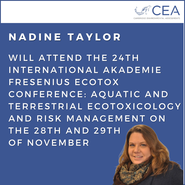 Nadine Taylor will be attending Akademie Fresenius: 24th International Ecotox Conference: Aquatic and Terrestrial Ecotoxicology and Risk Management on 28th and 29th November. Find out more...

akademie-fresenius.com/events/detail/…