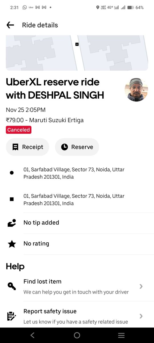 surendra_dutta's tweet photo. @UberIN_Support @Uber_Support @Uber_India driver cancel and flew with my personal items and uber is putting cancellation charges on me.
Try to connect safely but not able to passout IVR +918800688666, pathetic service.
I want my items back https://t.co/rlUPQ4JVW2