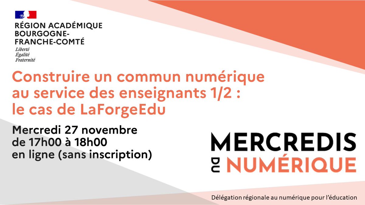 Délégation régionale au numérique pour l’éducation (@drnebfc) on Twitter photo C'est ce mercredi ! Il est encore temps de caler le RDV dans vos agendas : 📅27/11 ⏱17h00 🚀. Webinaire ouvert à tous, sans inscription > lien de visio: drnebfc.fr/lien/mercredis… <a href="/framaka/">Alexis Kauffmann</a> <a href="/Cedric_Eyssette/">Cédric Eyssette</a> x.com/DrneBFC/status… C'est ce mercredi ! Il est encore temps de caler le RDV dans vos agendas : 📅27/11 ⏱17h00 🚀. Webinaire ouvert à tous, sans inscription > lien de visio: drnebfc.fr/lien/mercredis… <a href="/framaka/">Alexis Kauffmann</a> <a href="/Cedric_Eyssette/">Cédric Eyssette</a> x.com/DrneBFC/status…