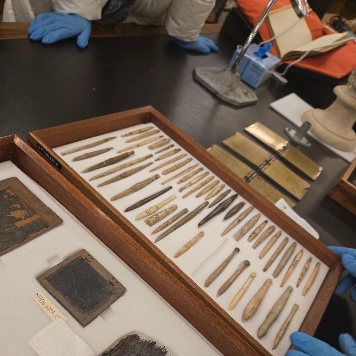 Night at the museum! On Friday evening, Prof Jen Baird's Roman archaeology students were treated to a visit to the study room of the Department of Greece and Rome at the British Museum