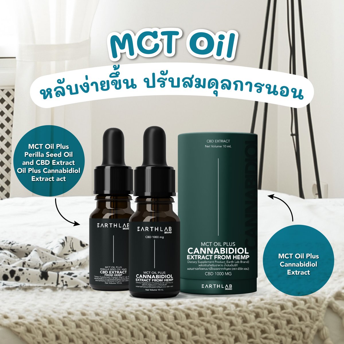 earthlab_th's tweet image. ถ้าคุณกำลังมองหาไอเทมที่จะช่วยให้นอนหลับสบายตลอดคืน มาลองดูตัวช่วยใหม่ๆ กันเถอะ!
.
🌙 De’ Leep – หลับลึก หลับไว ไม่ตื่นกลางดึก บอกลาความเหนื่อยล้าจากการนอนหลับไม่สนิท
💧 Earthlab MCT Oil – MCT Oil พร้อม Perilla Seed Oil และ CBD Extract ช่วยปรับสมดุลการนอนหลับให้หลับง่ายขึ้น
🛏…