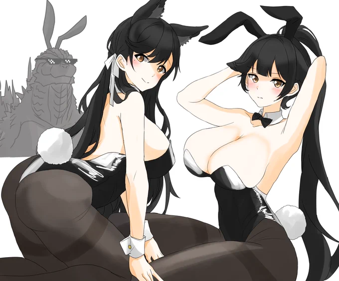 #バニーガール貼って元気づけてください#アズールレーンバニゴジもいます 