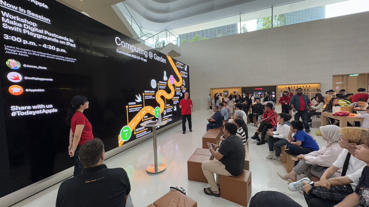 Excited to be at the Apple Store KL, cheering on my amazing ADE friends as they led inspiring Today at Apple sessions! 💻🎶 Learned some cool coding tricks and music creation skills along the way—always something new to discover!  #TodayAtApple #AppleEduChat