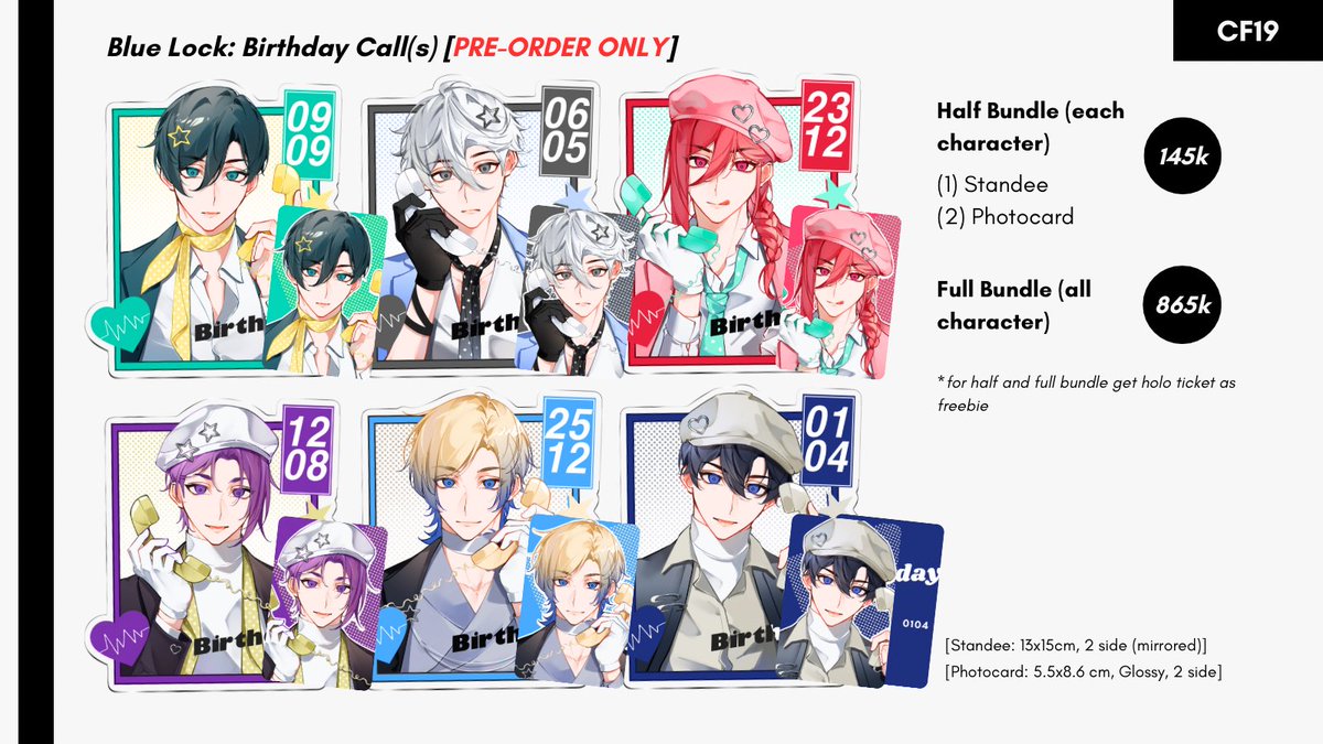 sshiroixx's tweet photo. [RT and share🤍]

Post CF19 Pre-Order by @sshiroixx is open🤍

🗓 Nov 25-Dec 1
💖Blue Lock, Wind Breaker, HQ, Kaiju8, Mashle, Genshin Impact
🌎 GO please DM first for confirmation!

Link🔽
💌Local Mail: https://t.co/w6JWvCBucG

#CF19 #cf19catalogue https://t.co/1HaWmuEKnD