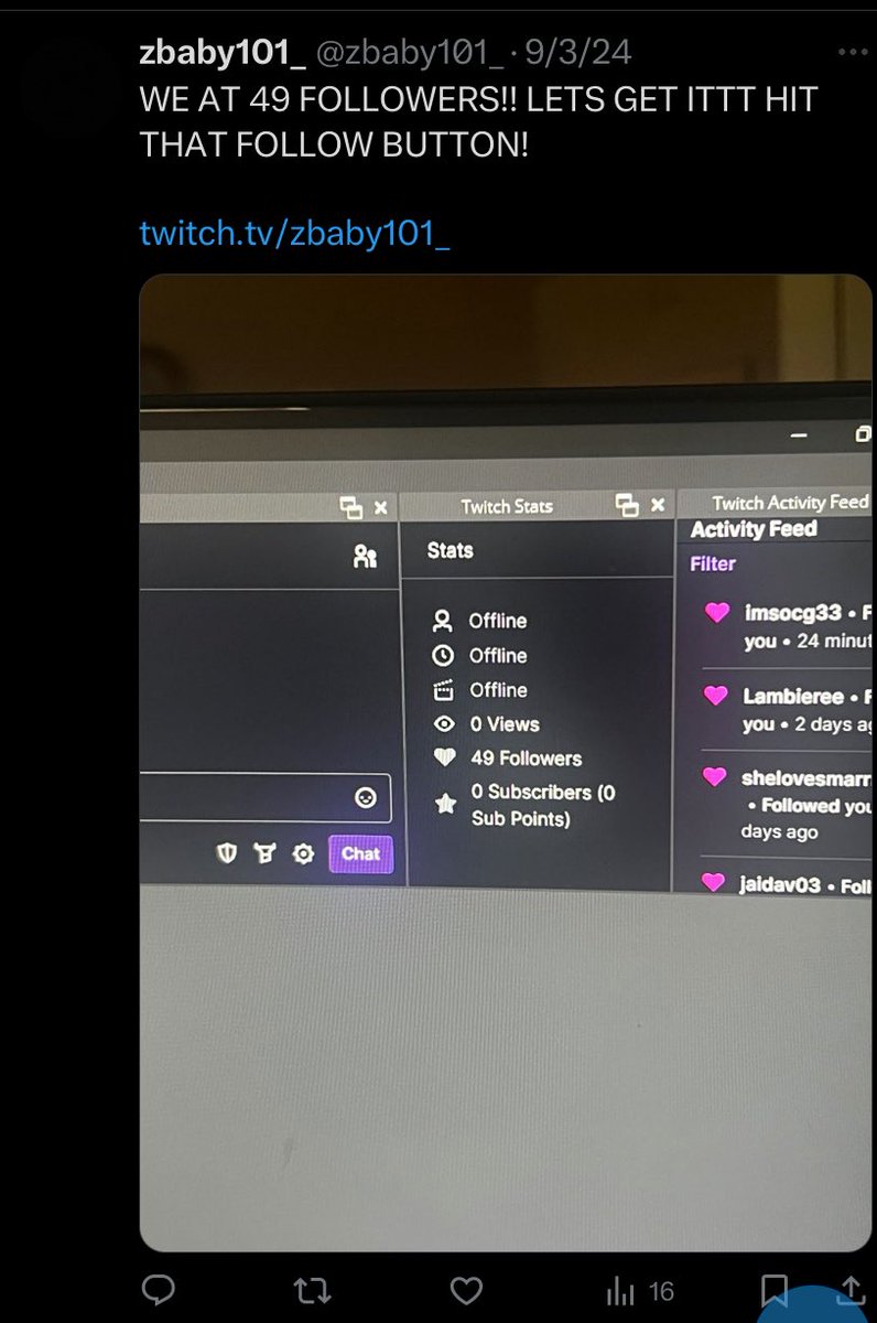 offsznmarr's tweet photo. @plaqueboymax if you signing streamers look at @zbaby101_ bro started streaming off a laptop that couldn’t even run discord

He got the personality and dedication to do ts 

This literally 2 months apart https://t.co/BTaPY7MLsG