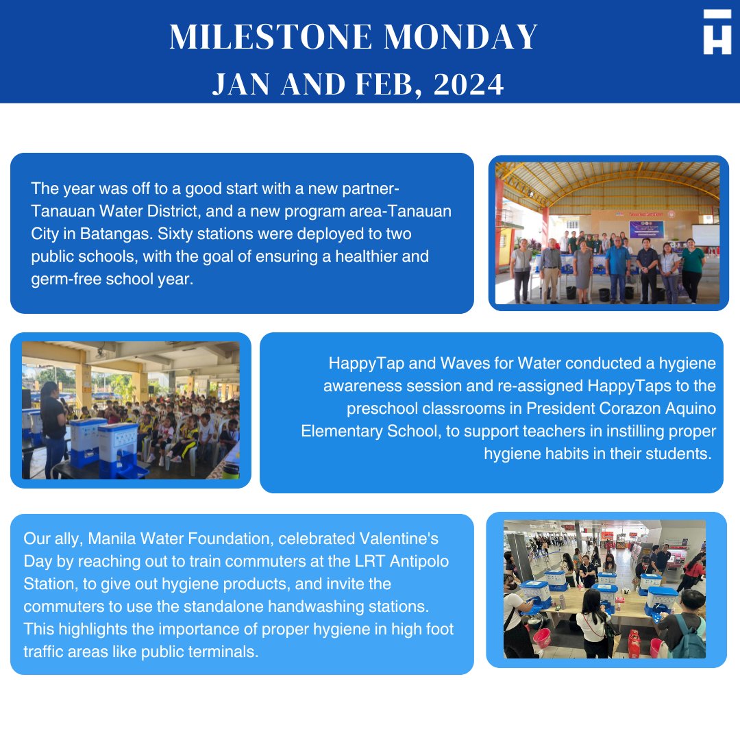 As we get closer to 2025, we start remembering the amazing work our teams have been putting in. 
HappyTap Philippines started this year with a bang as the Tanauan Water district donated HappyTaps to two schools to ensure that the students have a healthy and germ-free school year.