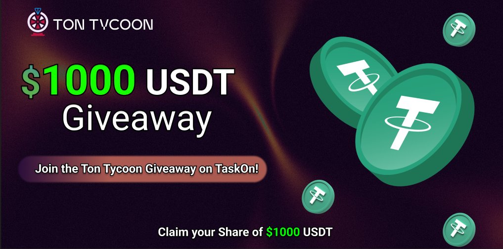 Tycoon DAO | Chat to Earn 💸 (@ton_tycoon) on Twitter photo We're prepared a special gift for the community!
Participate in our lucky draw on <a href="/taskonxyz/">TaskOn | Ultimate Web3 Community Growth Platform</a> for your chance to share $1000 USDT ($50 USDT per winner x 20 Winners!)! 💵💵
Simply Follow <a href="/ton_tycoon/">Tycoon DAO | Chat to Earn 💸</a> & join TG
Make sure to submit your entry using the link below!
⬇️⬇️ We're prepared a special gift for the community!
Participate in our lucky draw on <a href="/taskonxyz/">TaskOn | Ultimate Web3 Community Growth Platform</a> for your chance to share $1000 USDT ($50 USDT per winner x 20 Winners!)! 💵💵
Simply Follow <a href="/ton_tycoon/">Tycoon DAO | Chat to Earn 💸</a> & join TG
Make sure to submit your entry using the link below!
⬇️⬇️