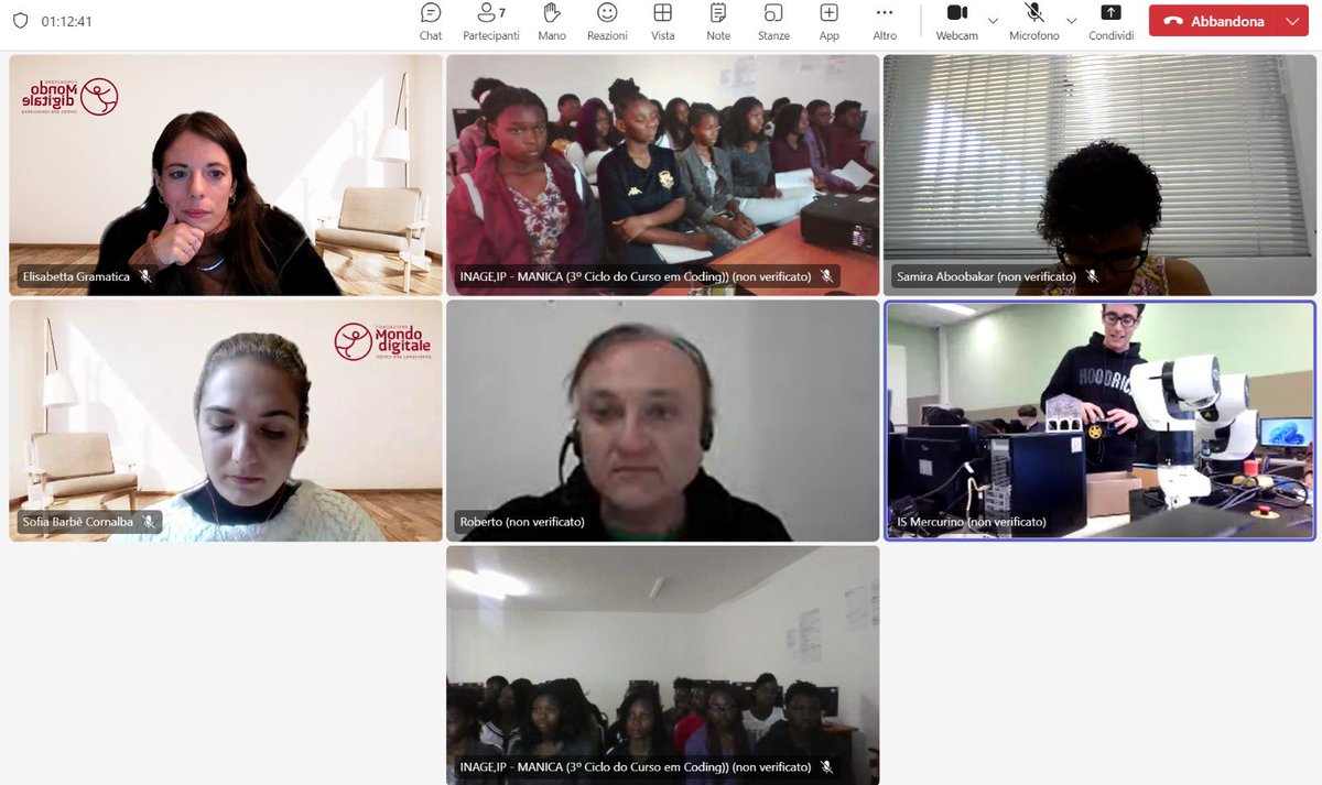 Quale modo migliore di iniziare il lunedì mattina se non con un bellissimo scambio sulla #robotica tra 20 studentesse del #Mozambico e una classe dell’IIS Ferrari-Mercurino di Gattinara?

<a href="/fmdigitale/">Fond. Mondo Digitale</a> 

#CodinGirlsMozambico