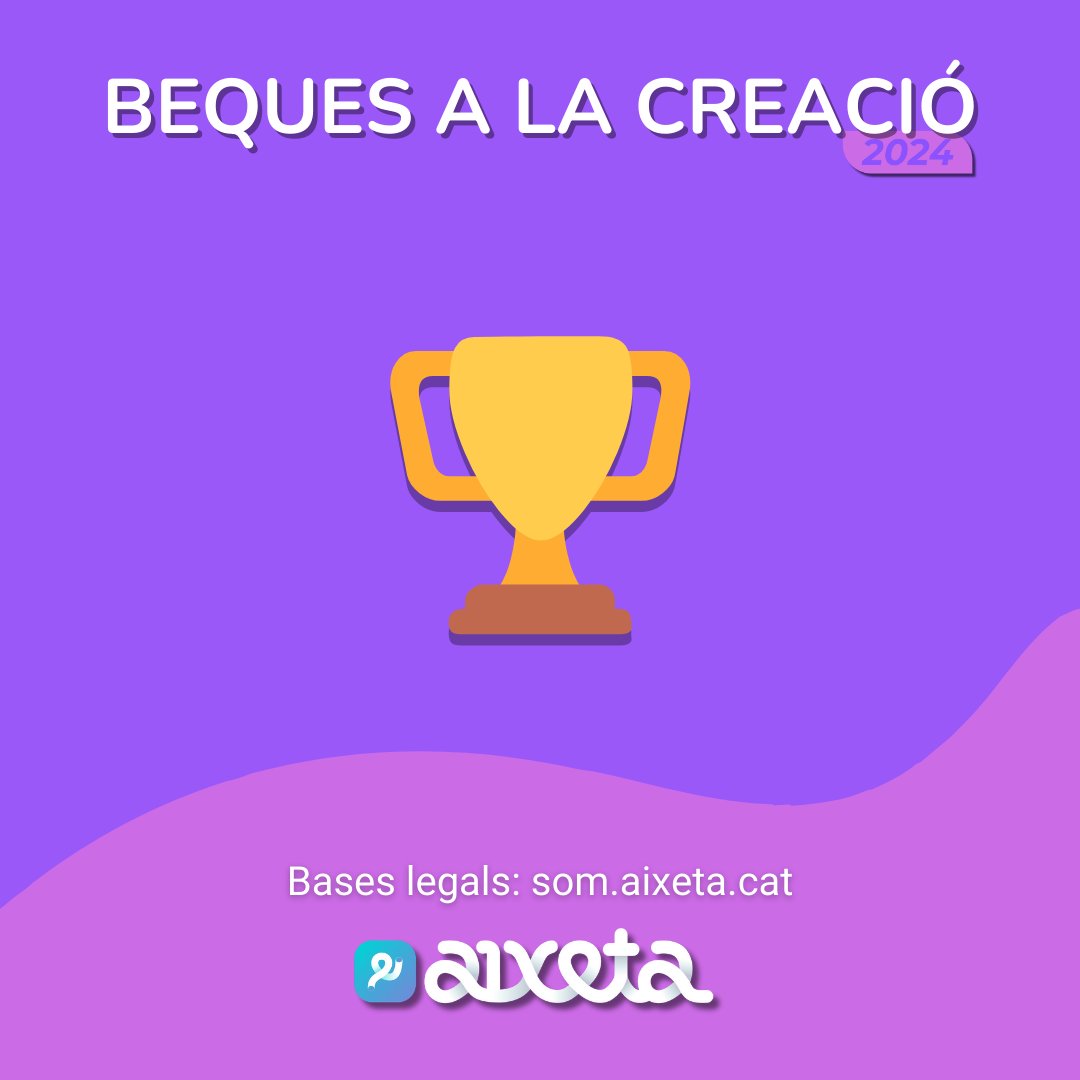 🏆 Avui comença el concurs de les Beques a la creació 2024!

👥 Hi ha un total de 26 participants!

❤️ Pots veure'n el llistat, seguir els creadors i fer-te'n mecenes aquí: som.aixeta.cat/ca/posts/comen…