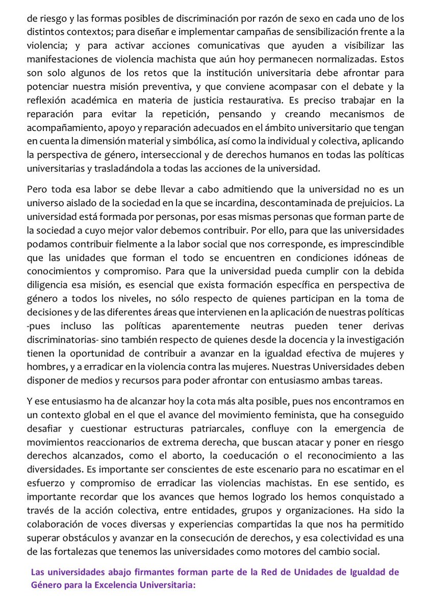 Delegada del Rector para Políticas de Igualdad (@igualdad_uclm) on Twitter photo Como universidad integrada en la #RUIGEU, en <a href="/uclm_es/">Universidad de Castilla-La Mancha</a> nos sumamos al manifiesto por el #25N de la Red de Unidades de Igualdad de Género para la Excelencia Universitaria Como universidad integrada en la #RUIGEU, en <a href="/uclm_es/">Universidad de Castilla-La Mancha</a> nos sumamos al manifiesto por el #25N de la Red de Unidades de Igualdad de Género para la Excelencia Universitaria