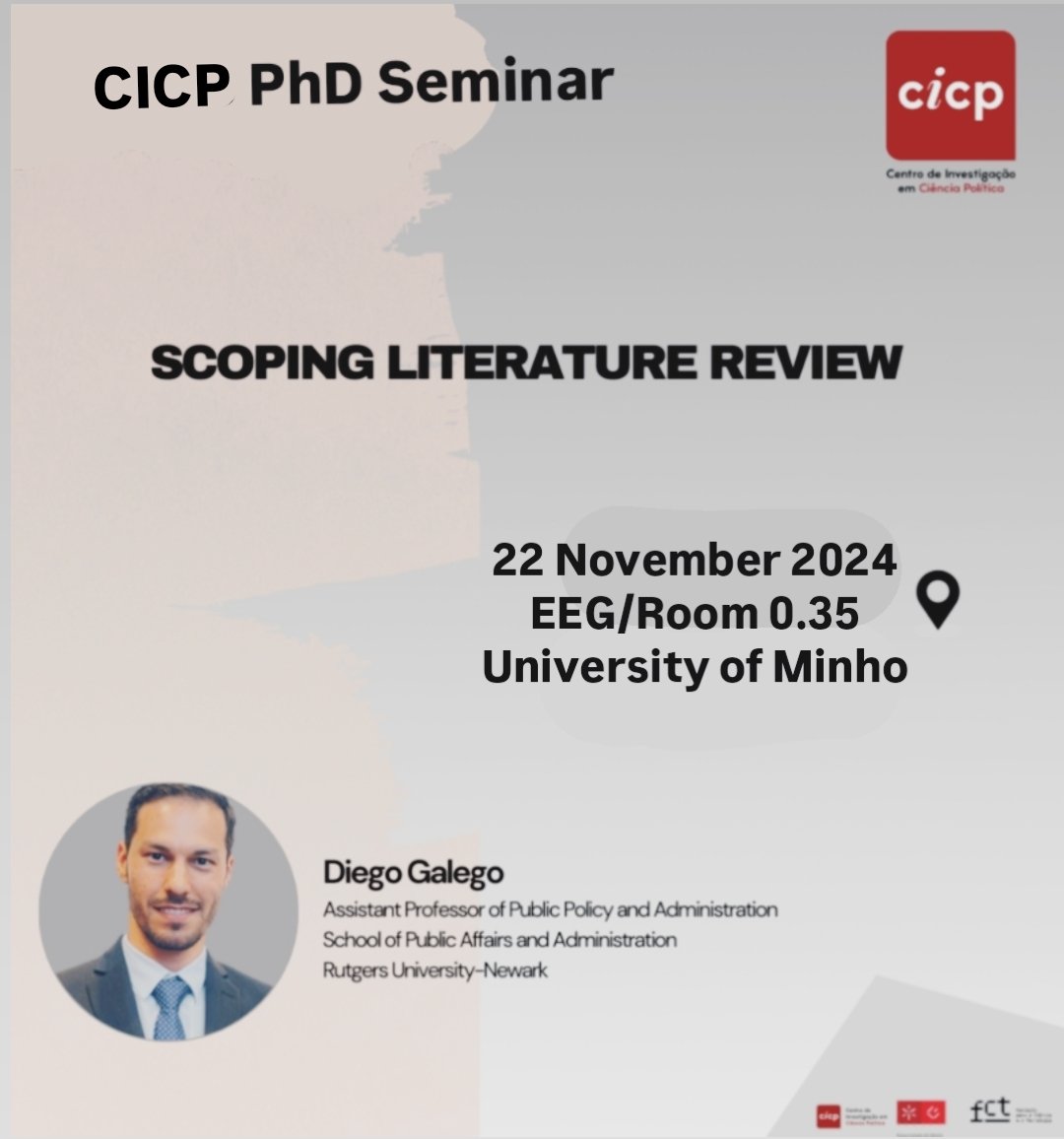 Thank you to #Diego_Galego  for his excellent seminar at #CICP . 
Collaboration with outstanding scholars in various fields, is a key asset for us and we are keen on expanding our already existing network beyond #Portugal and the #European_Union.