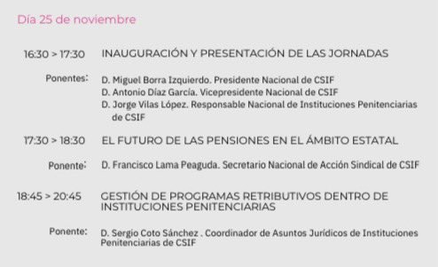 CSIFPRISIONES's tweet image. 🪀JORNADAS CSIF PRISIONES 2024🪀

EL NUEVO MODELO DE ORGANIZACIÓN Y NEGOCIACIÓN EN EL MARCO DE LAS PRISIONES DEL SIGLO XXI