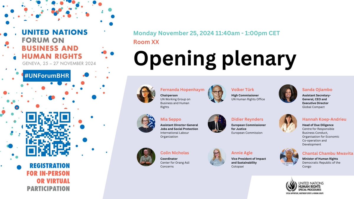 Don’t miss the Opening Plenary of the hashtag#UNForumBHR!
Tune in live to hear global leaders and experts kick off the conversation on shaping a future grounded in hashtag#BizHumanRights.
Register to watch later: lnkd.in/dZgae6Te