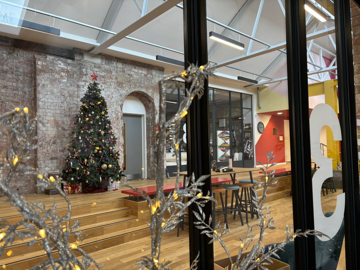 Lovely view of the Christmas tree from Studio 3 this morning!