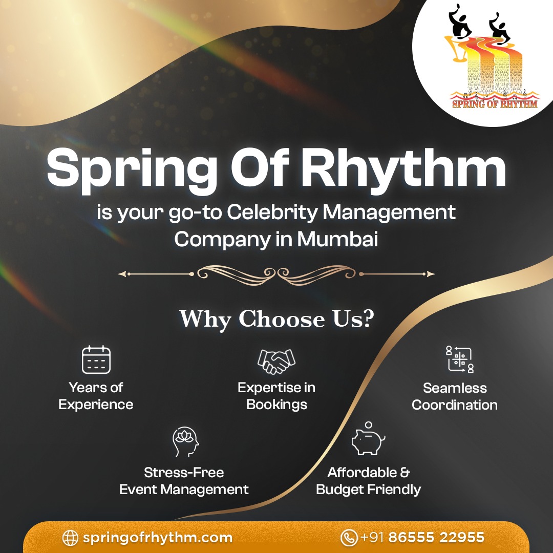 springofrhythm's tweet photo. If you are looking for a Celebrity Management Company in Mumbai, contact us today!

#CelebrityManagement #EventPlanning #SpringOfRhythm #EventExperts#CelebrityManagmementCompany #CelebrityBookings#StarStuddedEvents https://t.co/pHIHvmslrX
