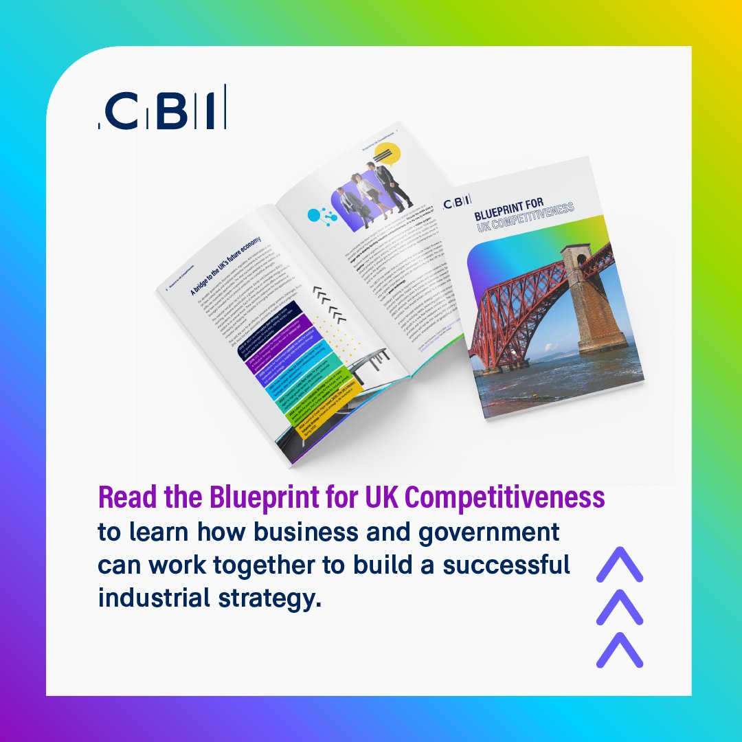 The UK needs a modern industrial strategy that drives growth through innovation, sustainability &amp; public-private partnerships. More in our Blueprint for UK Competitiveness, a practical guide for government-industry collaboration published today: bit.ly/3V0EHRe #CBI24
1/3
