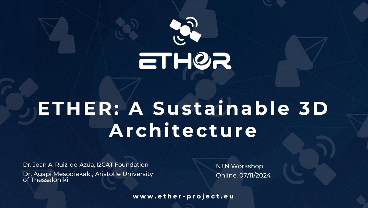 ETHER project (@ether_eu) on Twitter photo ⚡️🔋ETHER's <a href="/i2CAT/">i2CAT Research Centre</a> <a href="/Auth_University/">Aristotle University of Thessaloniki</a> presented mobility mgmt & sustainability solutions for seamless TN-NTN 3D architecture in the #NTNWorkshop w/ <a href="/6G_SNS/">SNS JU</a> <a href="/Hexa_X_II/">Hexa-X-II</a> <a href="/6Gntn/">6G-NTN</a> <a href="/5G_Stardust/">5G-STARDUST</a> <a href="/6GSANDBOX/">6G-SANDBOX</a> to discuss activities and use cases on NTN ⏩ tinyurl.com/ycxa55ra 📡🛰️ ⚡️🔋ETHER's <a href="/i2CAT/">i2CAT Research Centre</a> <a href="/Auth_University/">Aristotle University of Thessaloniki</a> presented mobility mgmt & sustainability solutions for seamless TN-NTN 3D architecture in the #NTNWorkshop w/ <a href="/6G_SNS/">SNS JU</a> <a href="/Hexa_X_II/">Hexa-X-II</a> <a href="/6Gntn/">6G-NTN</a> <a href="/5G_Stardust/">5G-STARDUST</a> <a href="/6GSANDBOX/">6G-SANDBOX</a> to discuss activities and use cases on NTN ⏩ tinyurl.com/ycxa55ra 📡🛰️