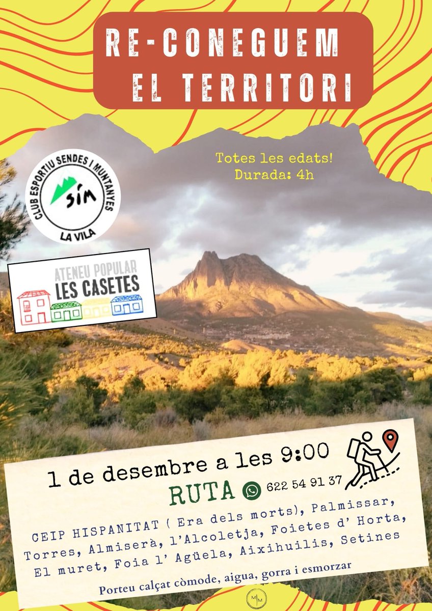 Este diumenge 1 de desembre reprenem les rutes de 'Re-coneguem el territori' amb les companyes i companys de Sendes i Muntanyes La Vila.