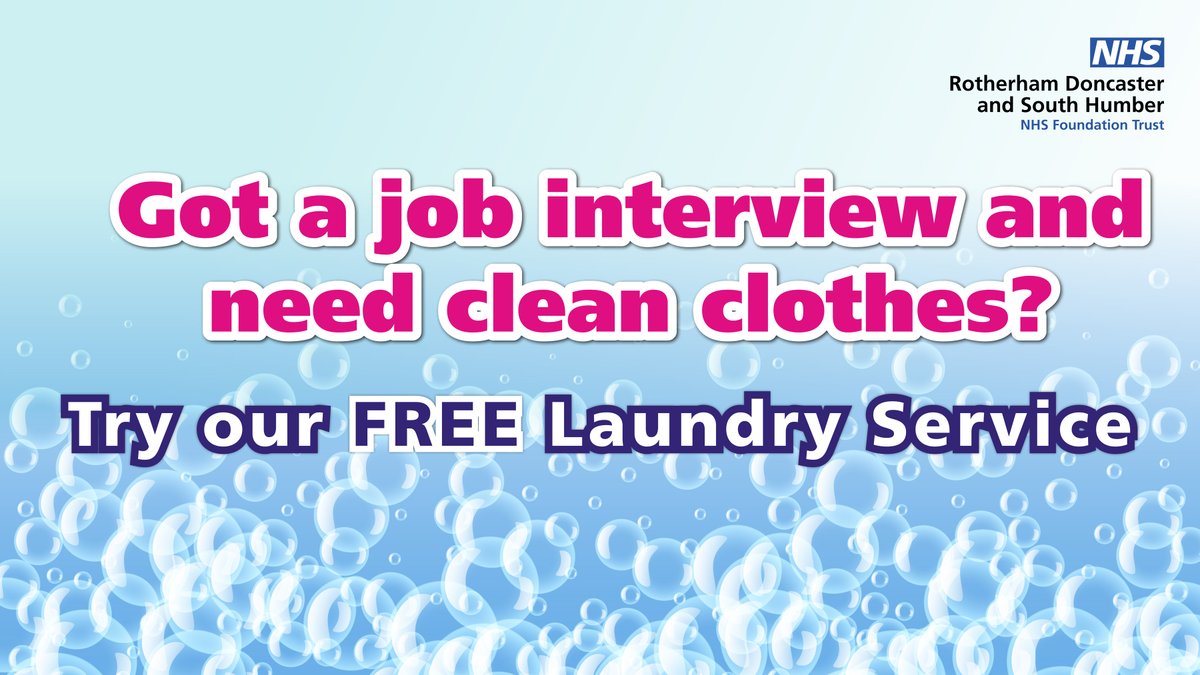 Got a job interview and need clean clothes to wear? We can help!

We’ve launched a new scheme to help you make a good impression at your job interview – full details here:
rdash.nhs.uk/news/free-laun…