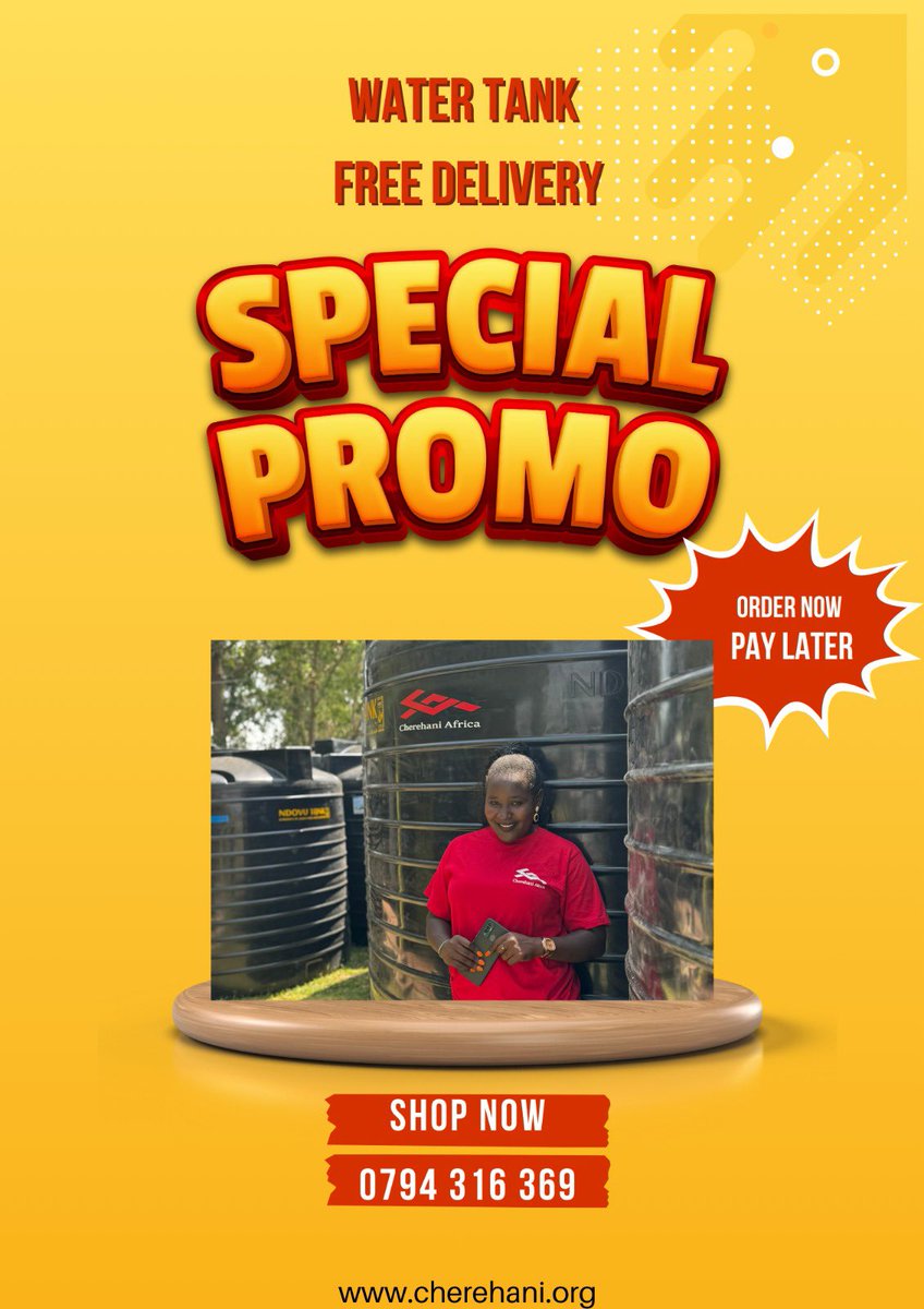 The rainy season is here- we eliminate the burden of heavy upfront costs that often prevent households from purchasing water tanks for rainwater harvesting. These tanks save valuable time &amp; resources spent on sourcing water from distant locations. 

Place your order today!