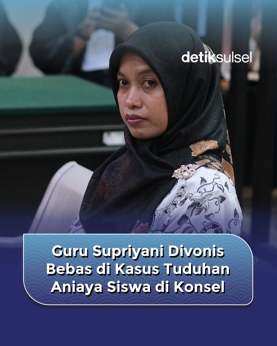 detiksulsel_'s tweet image. Guru Supriyani divonis bebas! 😍
Berikut putusan majelis hakim &amp;gt; dtk.id/NZPVYS 

#guruhonorer #gurusupriyani #gurukonawe #konaweselatan #pemkabkonaweselatan #pemkabkonsel #sultra #detikSulsel
