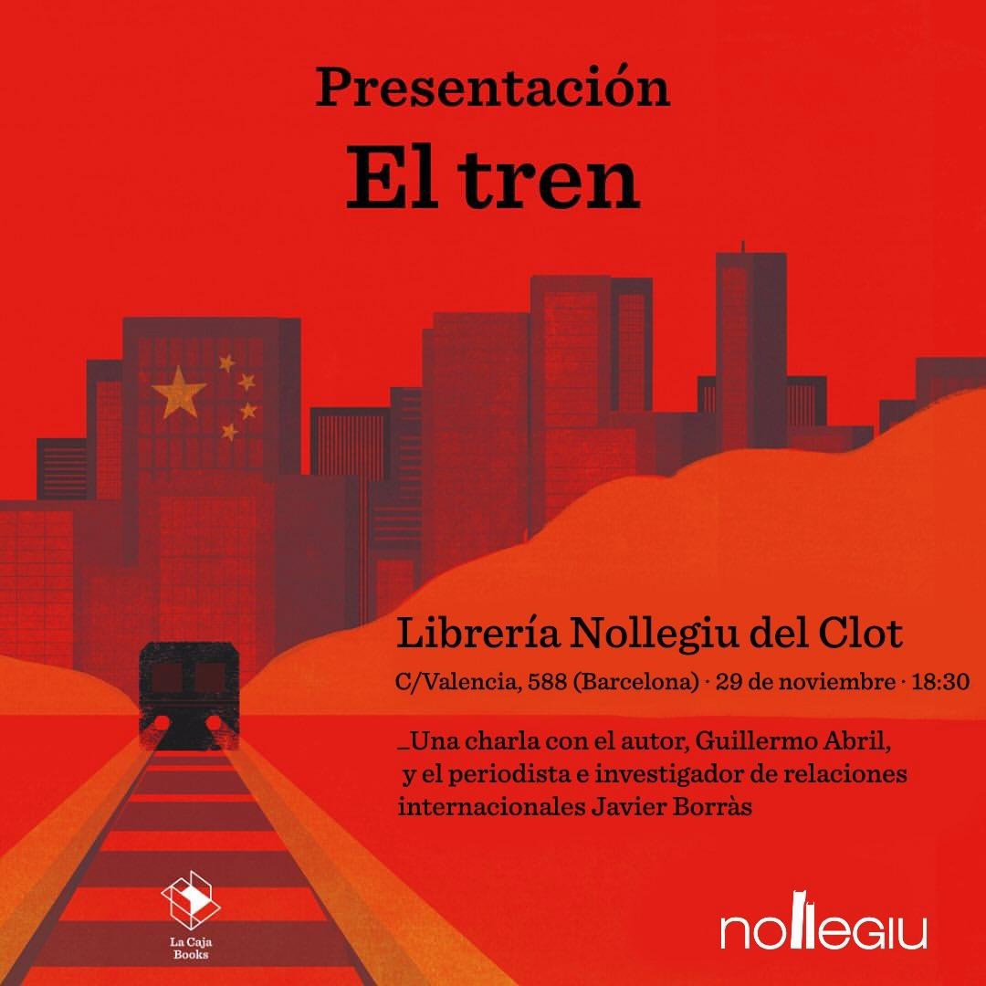 Atención, atención! Este viernes estaré presentando mi nuevo libro "El Tren" en Barcelona, con Javier Borràs. <a href="/jborrasarumi/">Javier Borràs Arumí</a>. Será una charla sobre periodismo, viajes, crónica, geopolítica, China..y lo que surja. Os esperamos el viernes 29 a las 18.30 en la librería @nollegiu.