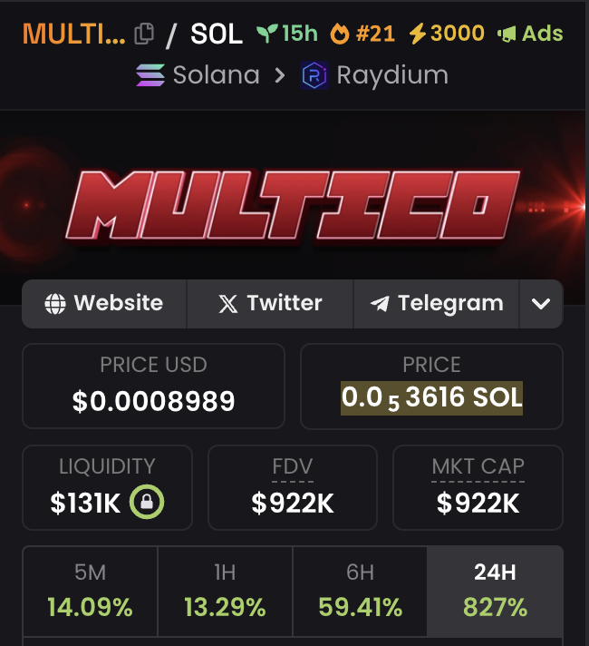 multico_sol's tweet photo. 🚀 We just paid for 3000 boosts on DexScreener and got a fat ad pack. Our journey to a $10M market cap starts right now!

https://t.co/6nHpoZrfXV

$MULTICO https://t.co/iSCgt9qOZR