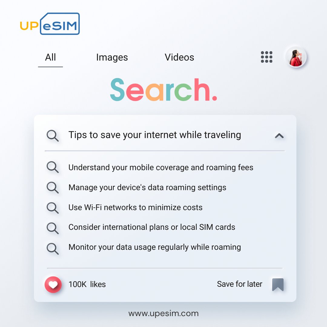 Tips to Save Your Internet While Traveling 🌍📱

By following these tips, you can stay connected without breaking the bank while enjoying your travels! ✈️💰 

Travel, Connect, Enjoy!

#Travel #Travelblogger #Traveltheworld #esim #TravelSmart #DataSavings #StayConnected #UPeSIM
