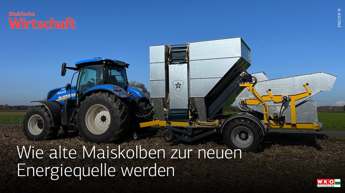 Eine in Leibnitz entwickelte Maschine verarbeitet abgeerntete Maiskolben zu einer alternativen Energiequelle. Wie das funktioniert 👇 bit.ly/4i5tqJb