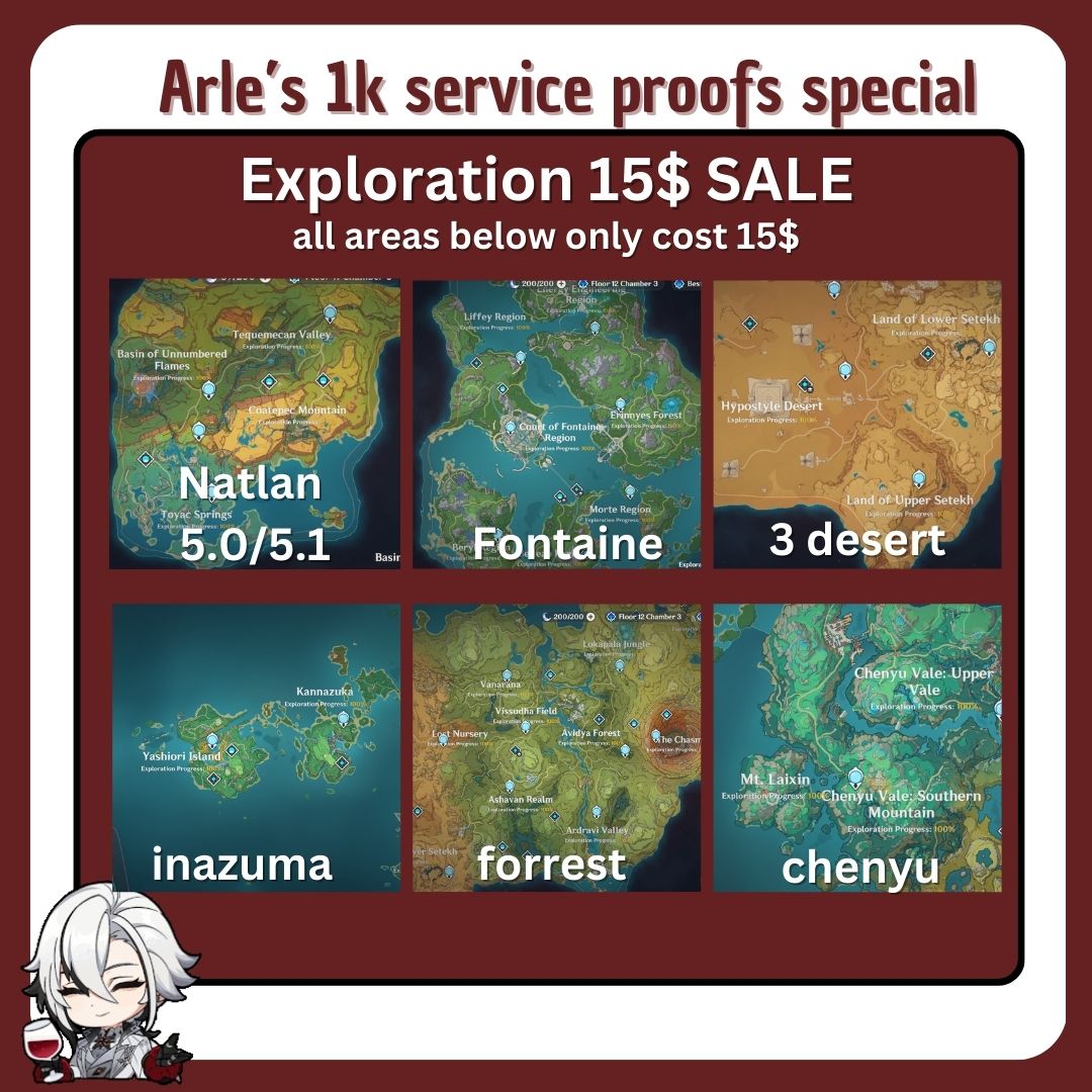 columbinapilot's tweet photo. Arle's 1k service proof special sale!

get up to 50% to character building, tcg etc!
explo for just 15$ (natlan, fontaine,...)

as a thank you for this big milestone i combined my most popular sales + made a new one as well <3

to avail dm/fill form
only 10 slots! #genshintwt https://t.co/Zz0sjZd8Ms