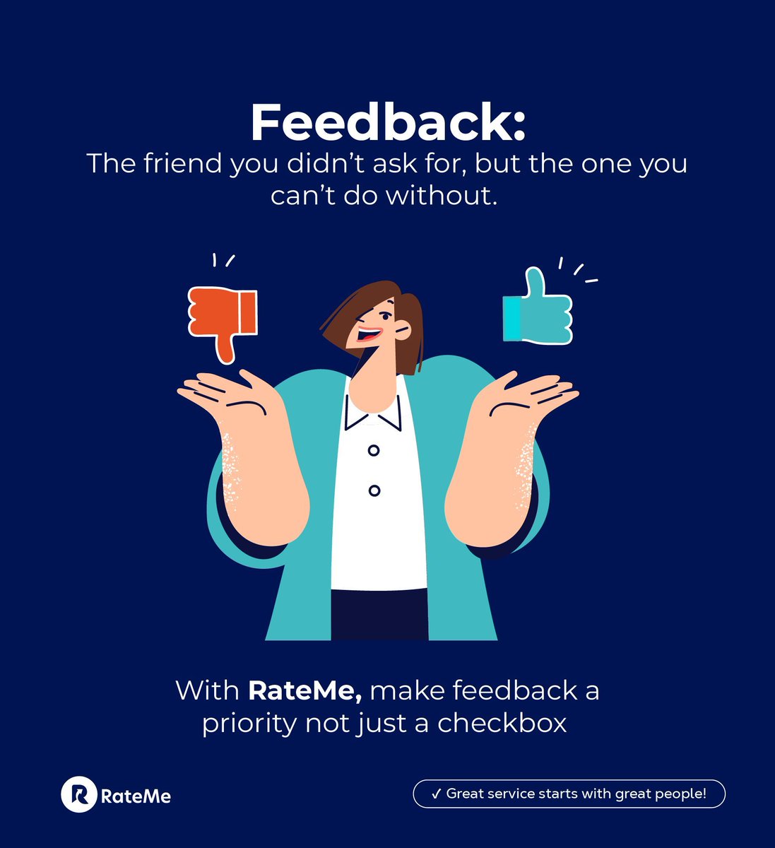 ratemesoftware's tweet image. Feedback: The Friend You Didn’t Ask For, But Absolutely Need.💡

If you want to take your business to the next level, Book your Demo with RateMe today and make feedback a priority to unlock your full potential.🚀 

#RateMe #ContinuousFeedback #BusinessGrowth #FeedbackMatters #UAE