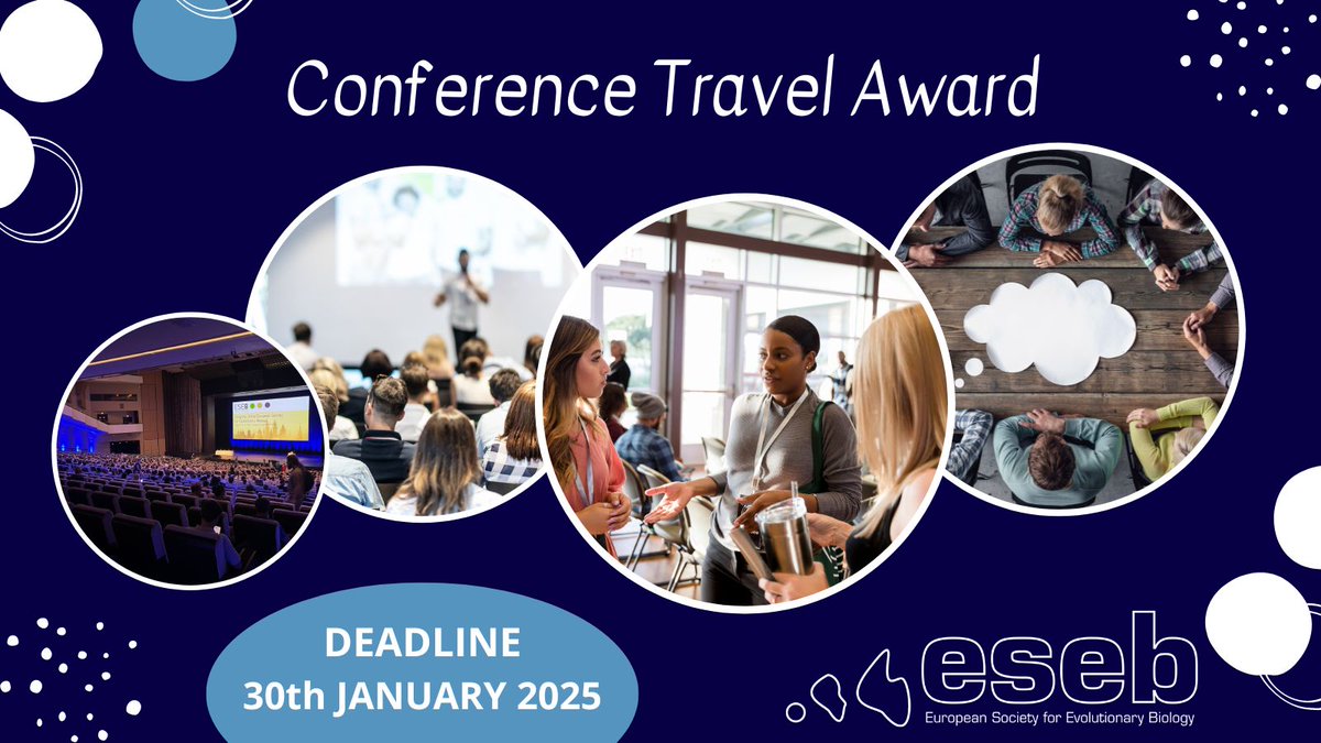 Travel awards for ECRs from low economy countries to support attendance at the European Meeting of PhD Students in Evolutionary Biology (EMPSEB) in 2025, the ESEB congress in Barcelona, Spain, or the Evolution 2025 meeting in Athens, Georgia, USA

Apply: ow.ly/fByi50TIKbc
