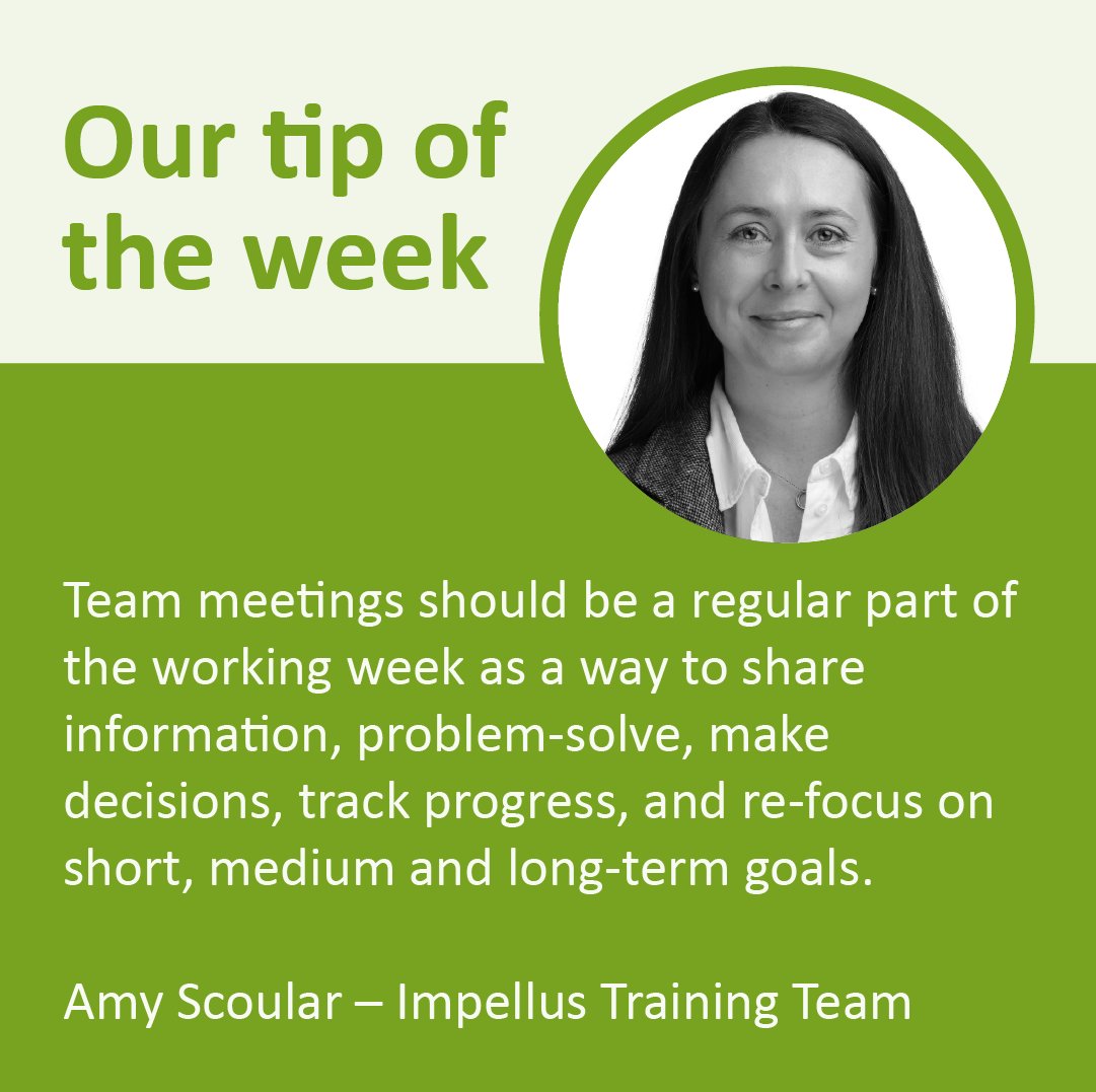 ImpellusUK's tweet image. Have your team meetings become a talking shop or – worse – an opportunity to vent and ‘put the world to rights’? Use our 14 key questions to get back on track: ow.ly/UK2p50UczMJ

#TeamBuilding #Teamwork #ManagementTraining #LeadershipTraining #CPD #ImpellusTraining