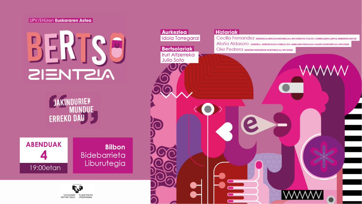 Datorren astean ez galdu #Bertsozientzia, <a href="/bootxo/">Idoia Torregarai</a> -k gidatuta:
   ◻️ Cecilia Fernández, <a href="/Eskinosoa/">Oier Pedrera</a> eta Aloña Aldasoro
   ◻️ <a href="/Irurialt/">Iruri</a> eta Julio Soto
   ◻️ Abenduak 4
   ◻️ 19:00
   ◻️ Bidebarrieta liburutegian

i.mtrbio.com/mzfdpkwixd