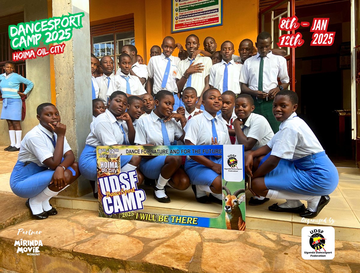 UgaDanceSport's tweet photo. Kinoni High School Rwampara gearing up for DanceSport Camp 2025! 💃🕺 Join the excitement as we unite in Hoima Oil City for a week of dancing, culture, and environmental impact. See you from January 8th to 12th! #DanceForNature #UDSF #DanceSportCamp2025 https://t.co/PbmtF68vWF