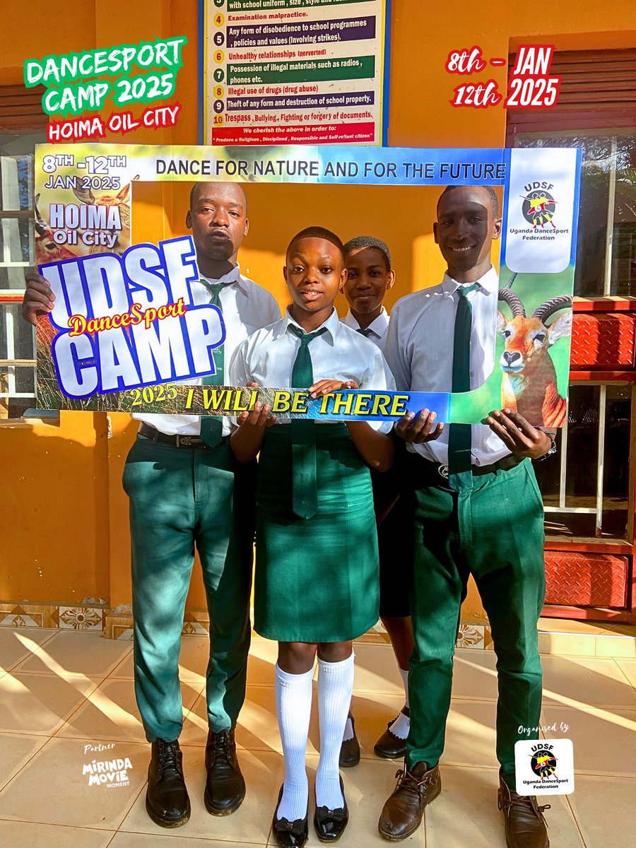 UgaDanceSport's tweet photo. Kinoni High School Rwampara gearing up for DanceSport Camp 2025! 💃🕺 Join the excitement as we unite in Hoima Oil City for a week of dancing, culture, and environmental impact. See you from January 8th to 12th! #DanceForNature #UDSF #DanceSportCamp2025 https://t.co/PbmtF68vWF