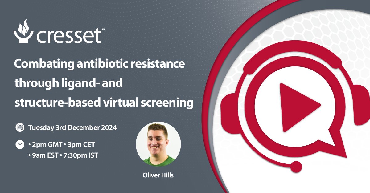 If you haven't already, we invite you to join for a webinar focusing on 'Combating antibiotic resistance through ligand- and structure-based virtual screening'. Read more and register here: obi41.nl/27b33fcm

#smallmolecule #drugdiscovery #drugdesign #CADD #insilico
