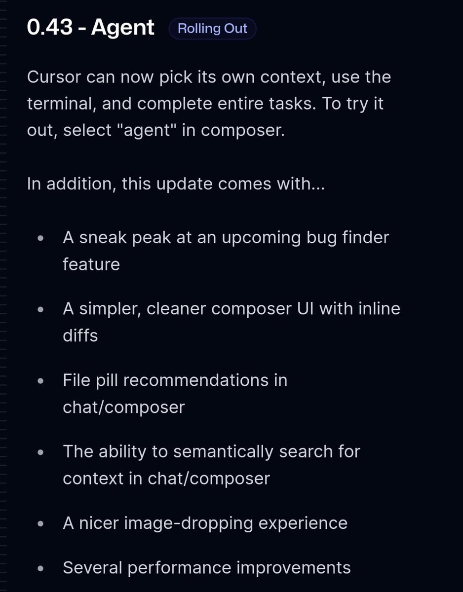 RyanLonstein's tweet photo. Cursor was already so far ahead of copilot, this is now a game changer https://t.co/aTMwDVZcyi